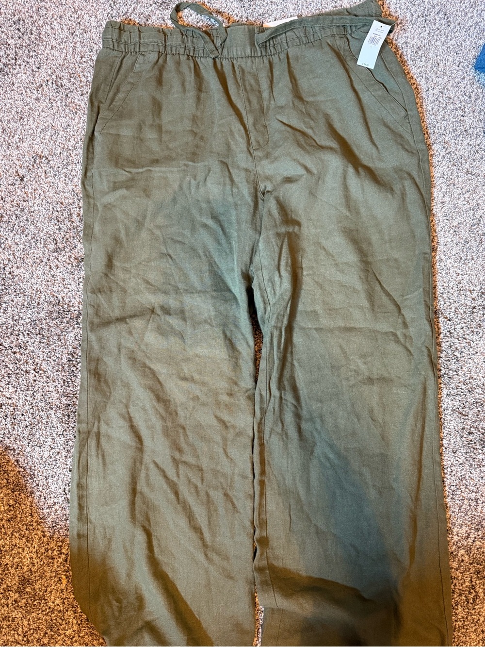 Old Navy Olive Green Wide-Leg Drawstring Pants